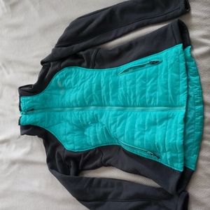 Avalanche Fitted Zip Front Gray & Teal Jacket